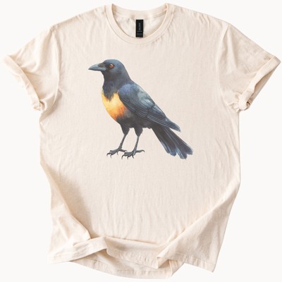 Yellow Chested Blackbird Graphic Shirt Nature Bird Art Tee Gift for Birders