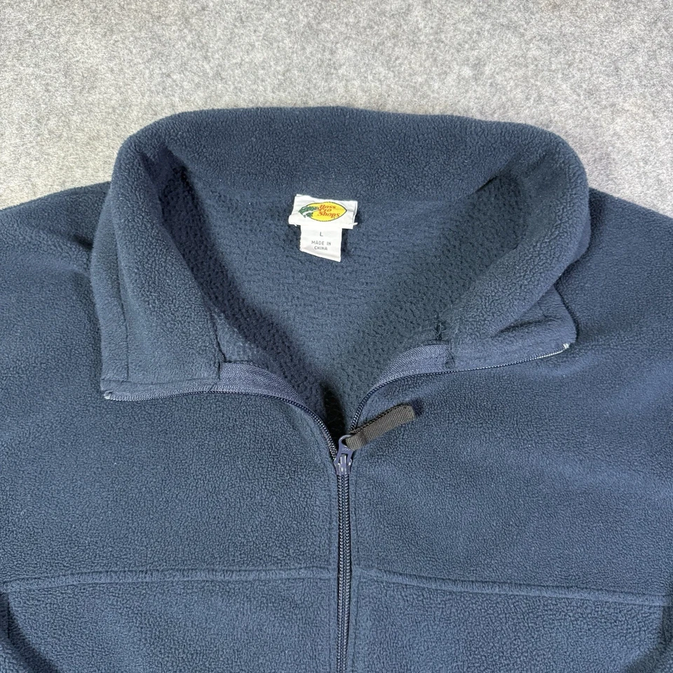 Jaqueta de lã Bass Pro Shops manga longa zíper completo masculina tamanho grande azul marina - Imagem 4 de 4