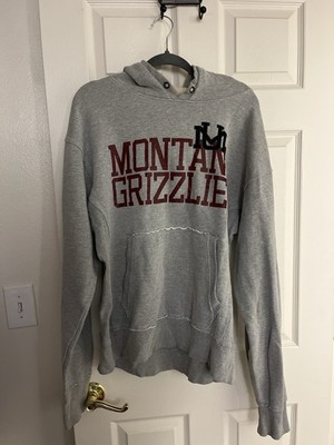 Montana Grizzlies Hoodie J. America XL Gray Pullover Sweatshirt Embroidered Logo