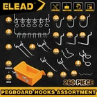 260 Piece Pegboard Hooks Bins 1/8 and 1/4 inch peg Board Organizer Accessories