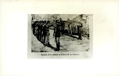 Execution at Cerro de las Campanas, c1910, Querétaro, Querétaro, Postcard