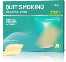 Nicotine Patches Step 3, 7Mg Nicotine Stop Smoking Patches, 35 Count Quit Smokin