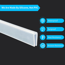 Clear Rubber Edge Trim  U Channel Silicone Rubber Edge Trim, 1/16" Slot, Fit f...