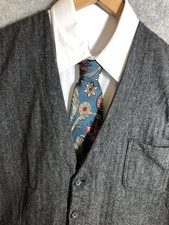 Vintage Woolrich Vest Gray Herringbone Waistcoat Career Casual Academia Preppy