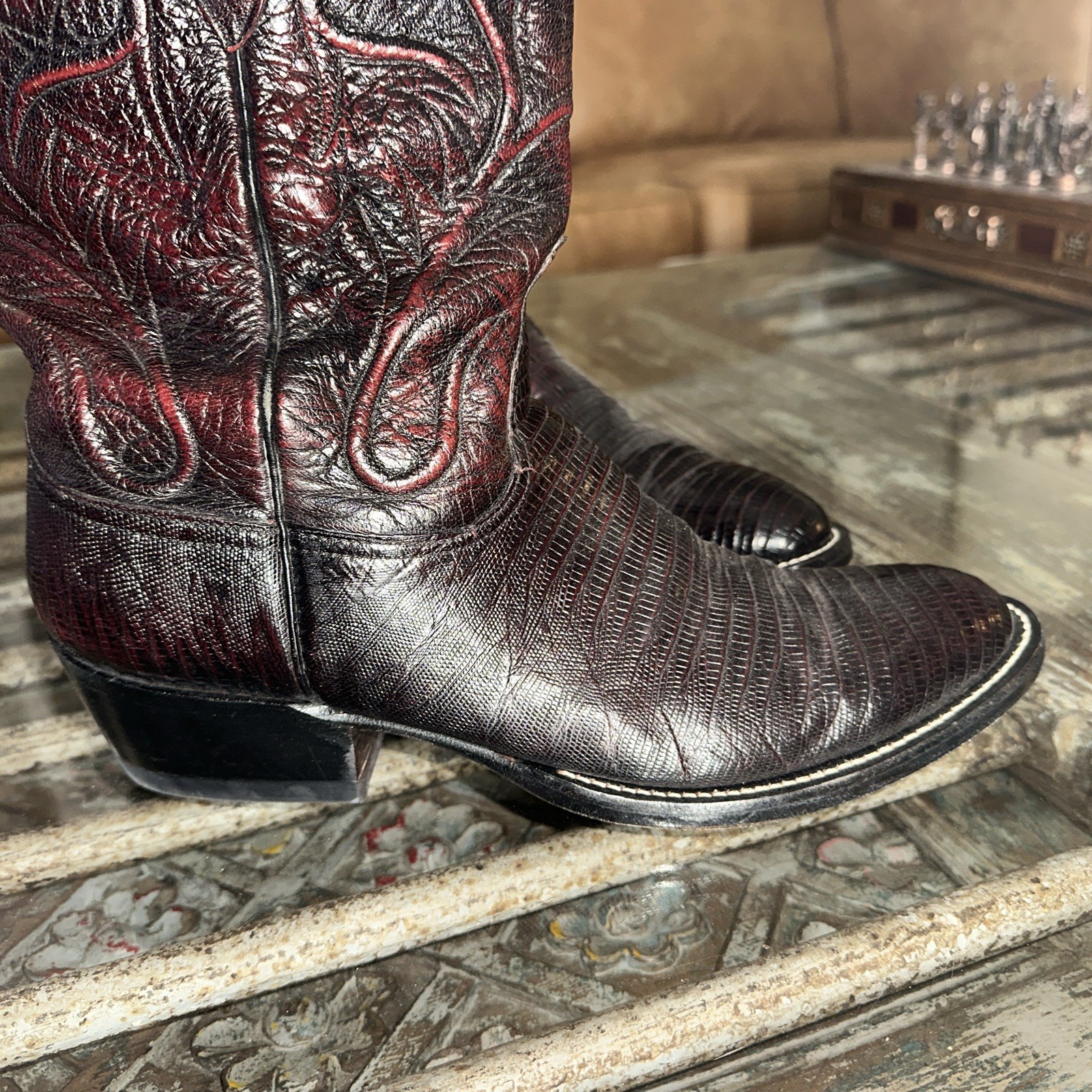 Black Cherry Lucchese Lizard - image 3