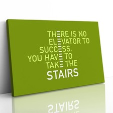 No Elevator to Success Motivational Canvas Framed Print Picture Wall Art