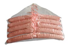Appendiabiti vintage rosa raso imbottito set 5 nastro fiocco armadio sigillato