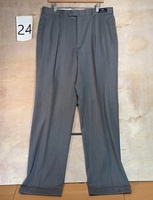 Paul Frederick Italian Collection Dress Pants 36R Gray Pleated 100 Wool