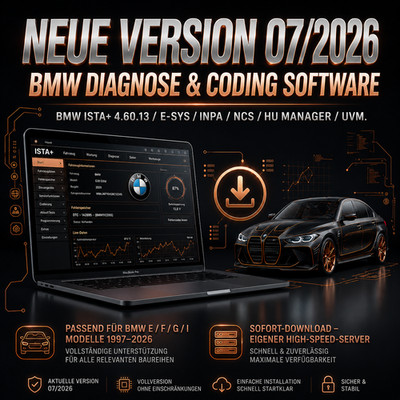 BMW ISTA+ 4.60.13 ESYS INPA NCS EXPERT 07/2026 Version für BMW E F G I Modelle