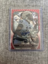 2022 Bowman U Chrome Nick Singleton Red Refractor SSP AUTO 3/5 1st Bowman Auto
