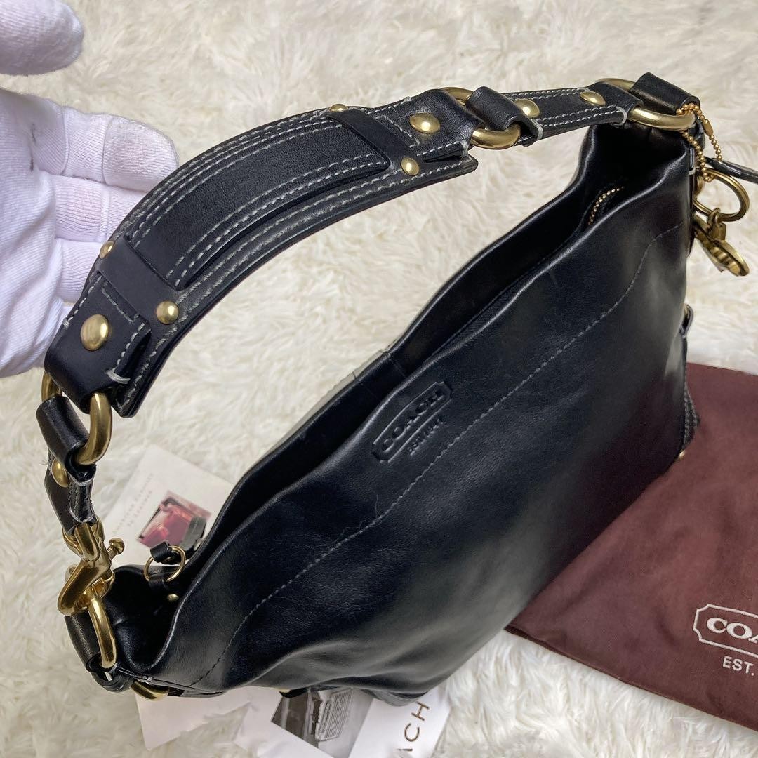 Coach Vintage Shoulder Bag Leather Black Unused Archive Y2K