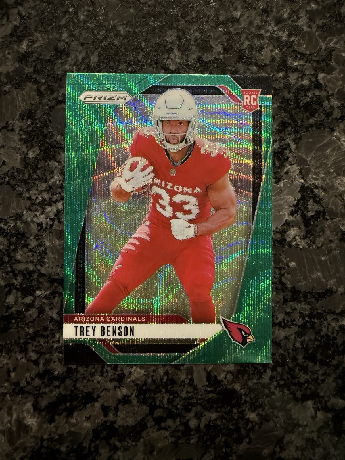 2024 Panini Prizm Trey Benson Rookie Green Wave Prizm #392