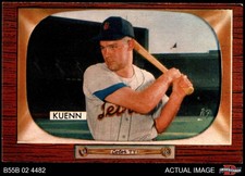 1955 Bowman #132 Harvey Kuenn ERR Tigers COMMON VARIATION ERROR 6 - EX/MT