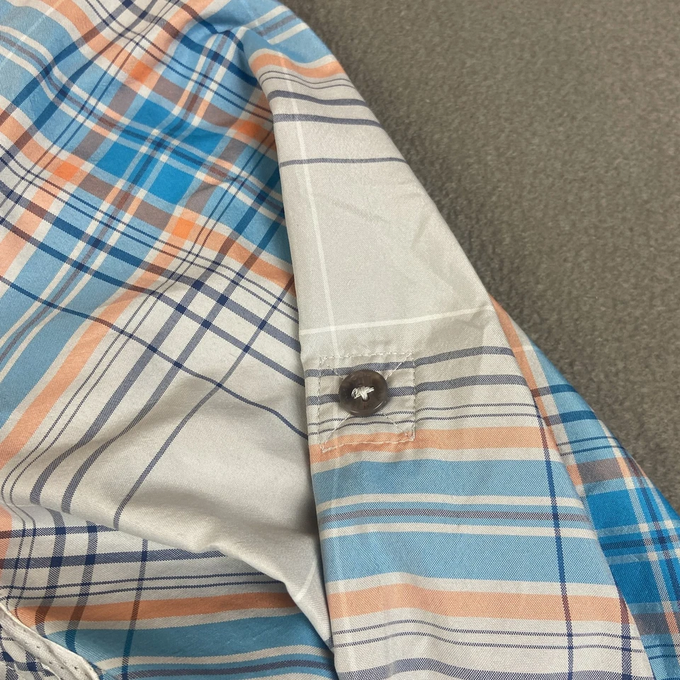 Рубашка мужская большая синяя клетчатая вентилируемая для рыбалки походов кнопка HeatGear - Изображение 4 из 4