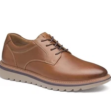 Johnston & Murphy Braydon Plain Toe Tan Full Grain Shoe, 8M