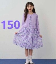 ANNA SUI mini Purple Floral Dress and Cardigan Set, Size 150cm