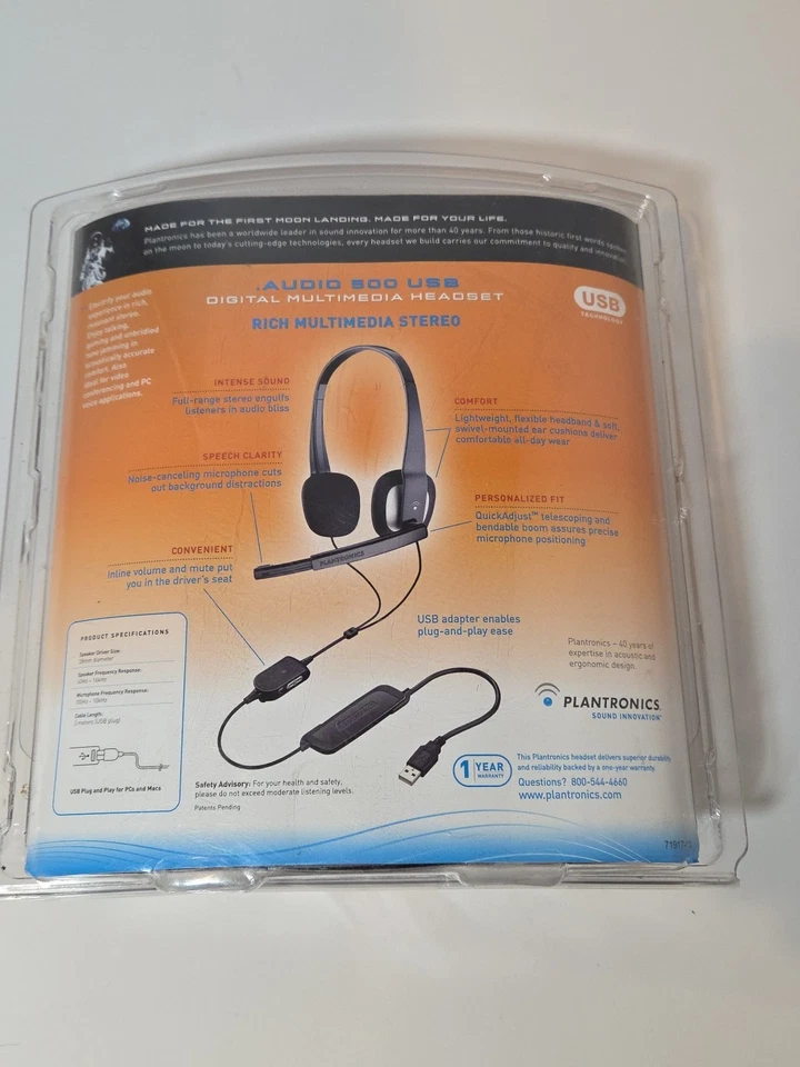 Audio 500 USB Plantronics Digital Multimedia Headset 71927-13 - Image 3 of 4
