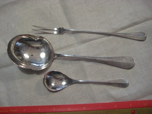 3 Vintage Baguette or Royal Baguette Style Serving Pieces Berndorf Silverplate - Picture 2 of 6