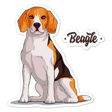 Beagle Dog, Vinyl Decal Sticker, Indoor Outdoor, 3 Sizes, 8116
