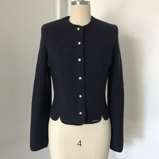 New Geiger Boiled Wool Navy Blue Button Down Jacket Blazer 40