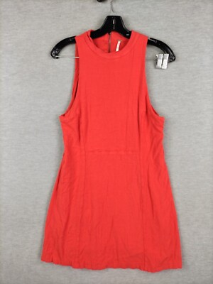 Free People Womens Dress Large Red Orange Kitty Kat Bodycon