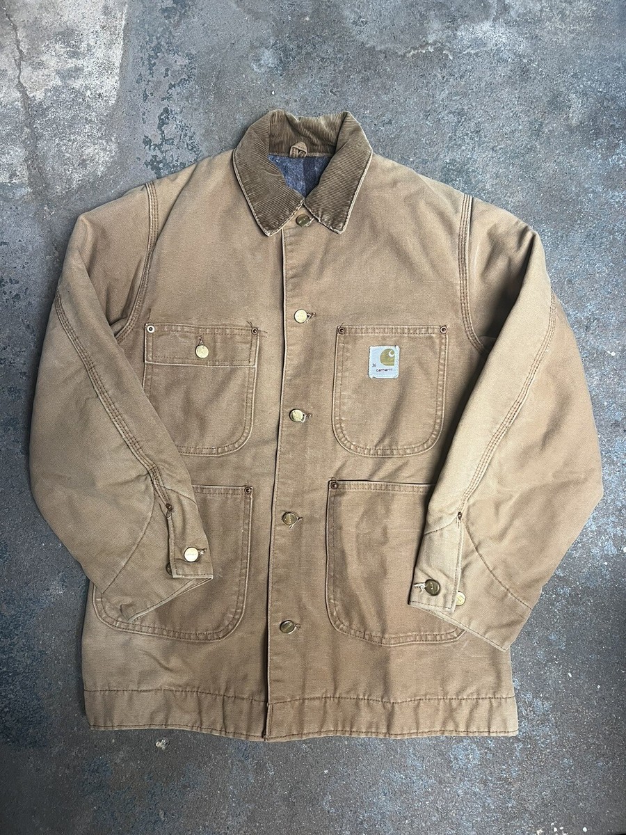 Carhartt Mens 36 Chore Coat Blanket Lined Canvas Vintage 80s Carhartt Mens 36 Chore Coat Blanket Lined Canvas Vintage 80s