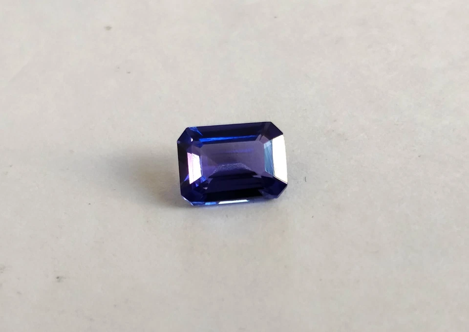 Natural Tanzanite 7x5 mm Emerald cut loupe clean Deep blue loose Tanzanite stone - Image 4 of 4