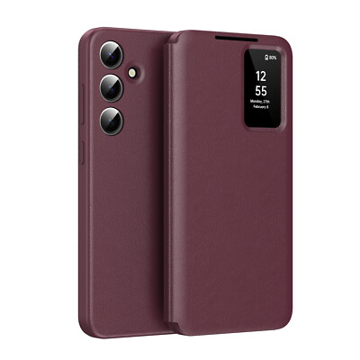 S-View Smart Wallet Case Card Holder Slot For Samsung S25 S24 Ultra S23 S22 Plus