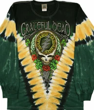 GRATEFUL DEAD-SHAMROCK V-SYF-2 Sd LONG SLEEVE TIE DYE T SHIRT M-L-XL-2X