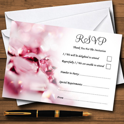 Rosa Kristall Diamant personalisierte Hochzeit oder Party RSVP Karten
