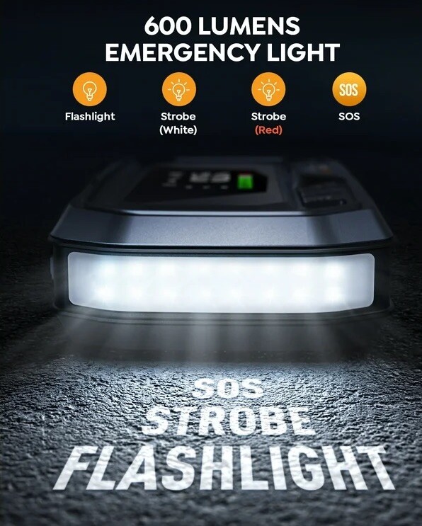 Car Jump Starter with Air Compressor 6000A 160PSI Portable Jump Starter LargeLCD