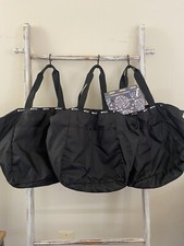 Lesportsac Black Nylon Tote Bags  Gray Pouch, Set Of 4, Excellent Condition