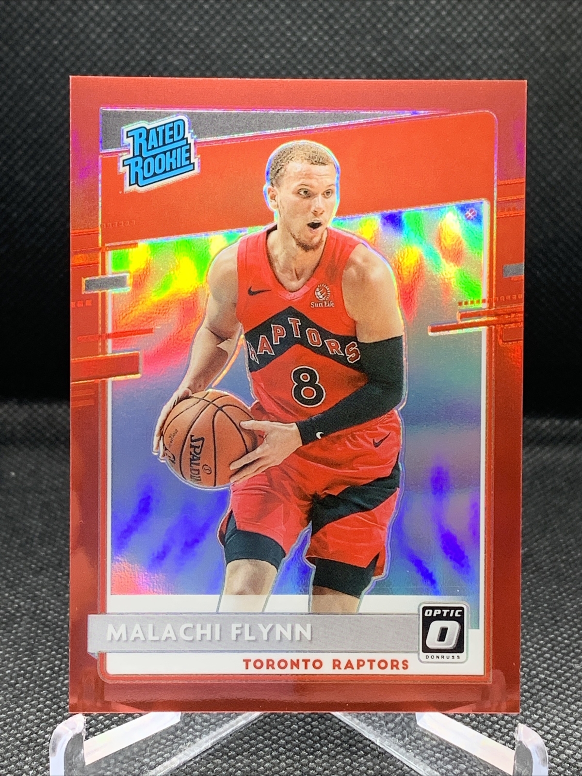 2020/21 DONRUSS OPTIC MALACHI FLYNN RATED ROOKIE RED PRIZM RARE SP #d 24/99 !