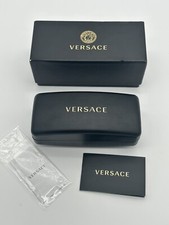 Versace Hard Leather Clamshell Case Eyeglasses Sunglasses, Box and Papers 