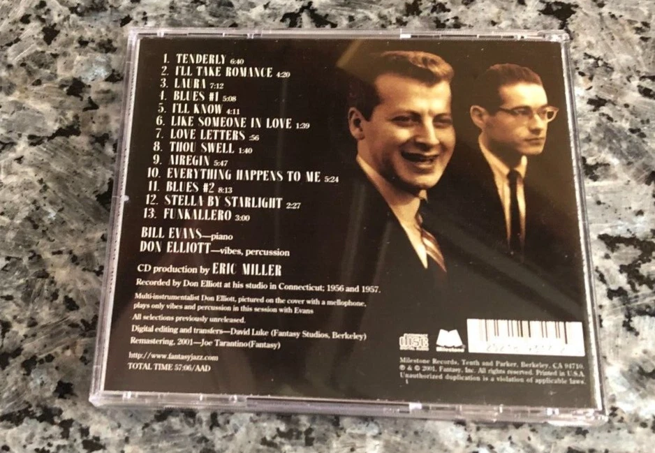Bill Evans Don Elliot Jazz CD - Tenderly LIKE NEW FREE SHIPPING | eBay