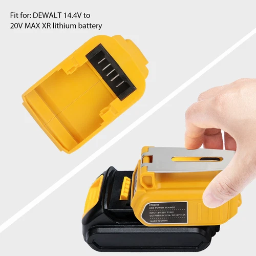 Dual USB Battery Charger Adapter Power Source Converter for Dewalt 14-21V Max US - Picture 8 of 10
