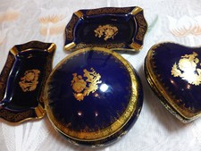 Limoges Cobalt Blue Decorative Collective set of 6 pcs France