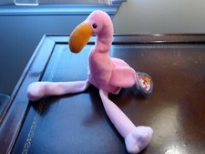 Pinky the Flamingo Beanie Baby Style #4072 RARE TY Retired 1995 TAG ERRORS