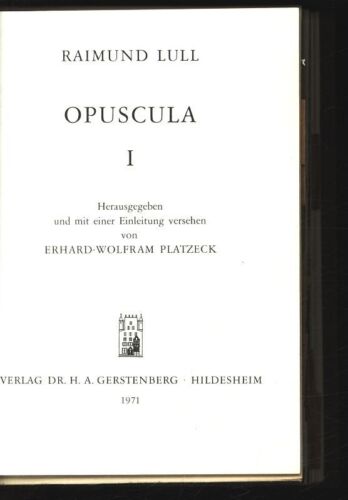 Opuscula I. Hrsg. und mit einer Einführung versehen von Erhard-Wolfram Platzeck. - Photo 1/1