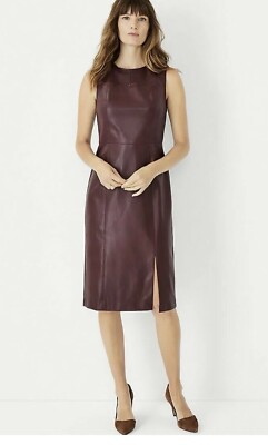 ANN TAYLOR Seamed Faux Leather Sheath Dress Size 6 (Regular) Mauve Rose | eBay ANN TAYLOR Seamed Faux Leather Sheath Dress Size 6 (Regular) Mauve Rose | eBay