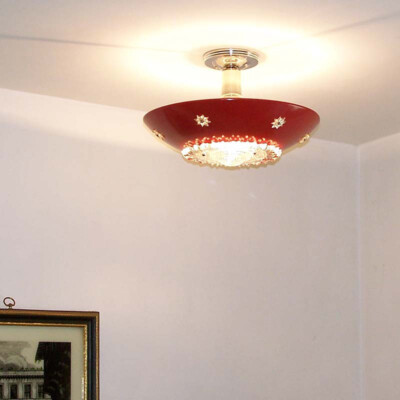 893 50s 60s Vintage Ceiling Light Lamp Fixture atomic midcentury eames 1 of 3