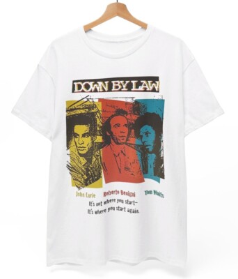 HOT Down By Law T Shirt, Retro 80s Film Poster Tom Waits Dead Man Unisex Tee