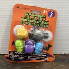 New 3D Halloween Pencil Erasers Includes 5 Erasers 2 Skulls Pumpkin Bat Owl