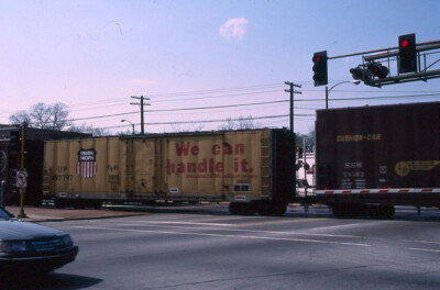 Railroad Slide - Union Pacific #492797 Box Car 1989 La Grange Illinois Crossing
