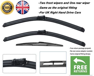For Vauxhall Mokka 2012-2019 Front and Rear Windscreen Wipers 26''14''10''
