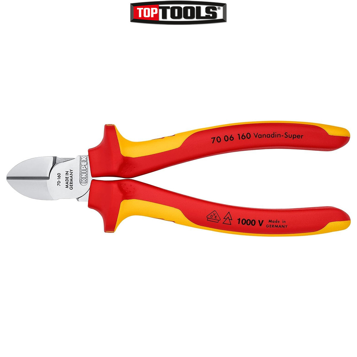 Knipex 70 06 160 Diagonal Cutter insulated VDE Tested chrome-plated 160 mm