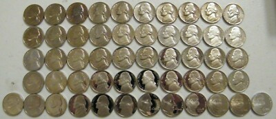 1960-2009-S Jefferson Nickel Some Toned Proof Set Run 52 Coin Run US Mint Lot .