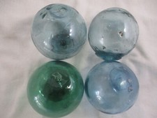 4 VINTAGE  Japanese Glass Floats with Inclusions  Alaska BeachCombed