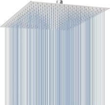 16 Inch Rain Shower Head High Pressure Square Rainfall Showerhead Brushed Nickel