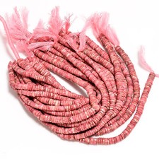 Pink Thulite Gemstone Rondelle Shape Smooth Beads 5X5 6X6 mm Strand 8" EB-374